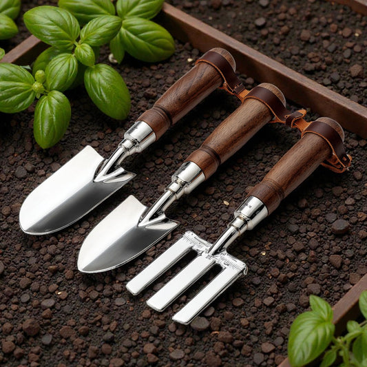 Valreno Heritage Series - 3 Piece Stainless Steel Garden Tool Set