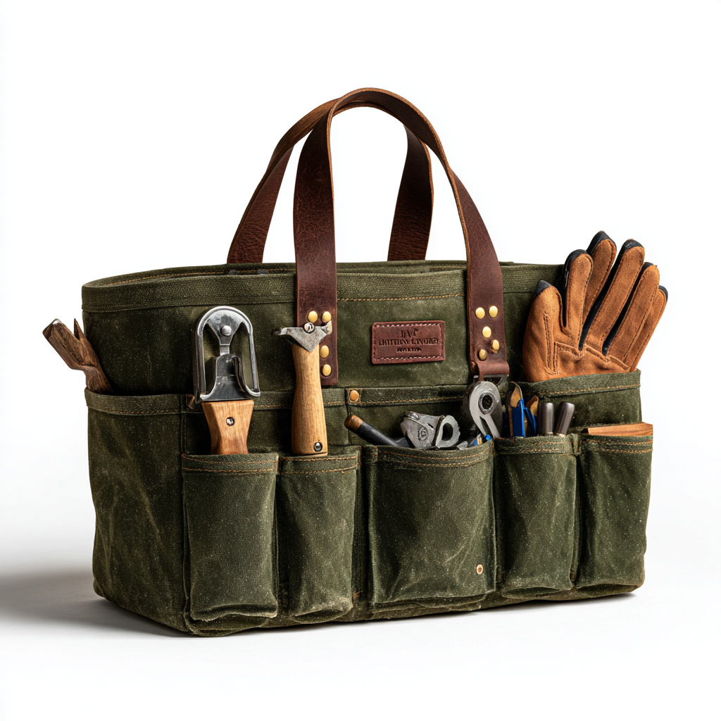 Valreno Heavy-Duty Waxed Canvas Garden Tool Tote