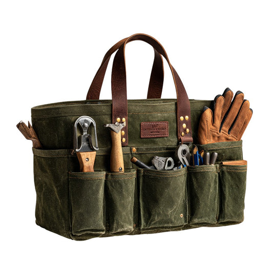 Valreno Heavy-Duty Waxed Canvas Garden Tool Tote