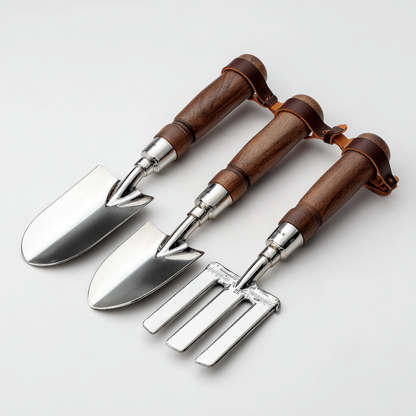 Valreno Heritage Series - 3 Piece Stainless Steel Garden Tool Set